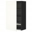 МЕТОД Шкаф навесной с сушкой - под дерево черный, Хэггеби белый, 60x100 см