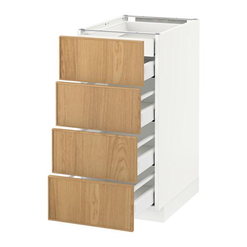 МЕТОД / МАКСИМЕРА Нплн шк 4фрнт/2нзк/3срд ящ - белый, Экестад дуб, 40x60 см МЕТОД / МАКСИМЕРА Нплн шк 4фрнт/2нзк/3срд ящ - белый, Экестад дуб, 40x60 см
