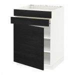 МЕТОД / ФОРВАРА Нап шк д/вар панели/дв/2фасада/1ящ - белый, Тингсрид под дерево черный