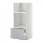 МЕТОД / МАКСИМЕРА Высокий шкаф с ящиком д/духовки/СВЧ - Веддинге серый, белый МЕТОД / МАКСИМЕРА Высокий шкаф с ящиком д/духовки/СВЧ - Веддинге серый, белый