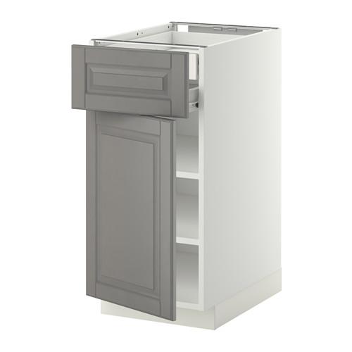МЕТОД / ФОРВАРА Напольн шкаф двр/фр пнл/плк/2низ ящ - белый, Будбин серый, 40x60 см МЕТОД / ФОРВАРА Напольн шкаф двр/фр пнл/плк/2низ ящ - белый, Будбин серый, 40x60 см