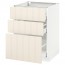 МЕТОД / МАКСИМЕРА Напольный шкаф с 3 ящиками - белый, Хитарп белый с оттенком, 60x60 см