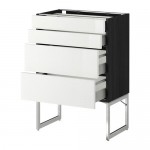 МЕТОД / МАКСИМЕРА Нплн шк 4 фронт/2 низк/2средн ящ - под дерево черный, Рингульт глянцевый белый, 60x37x60 см МЕТОД / МАКСИМЕРА Нплн шк 4 фронт/2 низк/2средн ящ - под дерево черный, Рингульт глянцевый белый, 60x37x60 см