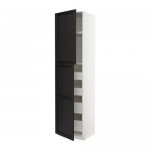 МЕТОД / МАКСИМЕРА Высокий шкаф/2дверцы/4ящика - белый, Лерх черная морилка, 60x60x240 см МЕТОД / МАКСИМЕРА Высокий шкаф/2дверцы/4ящика - белый, Лерх черная морилка, 60x60x240 см