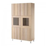 БЕСТО Комбинация д/хранения с зерк дверц - Вара под беленый дуб БЕСТО Комбинация д/хранения с зерк дверц - Вара под беленый дуб