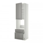 МЕТОД / МАКСИМЕРА Выс шк д/дхвк+двр/2фрнт/1срд/1вс ящ - белый, Будбин серый, 60x60x220 см