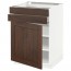 МЕТОД / МАКСИМЕРА Напольный шкаф с дверцей/2 ящиками - белый, Эдсерум под дерево коричневый, 60x60 см