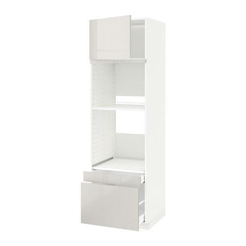 МЕТОД / МАКСИМЕРА Выс шкаф д/дхвк/комб дхвк+двр/2ящ - белый, Рингульт глянцевый светло-серый, 60x60x200 см МЕТОД / МАКСИМЕРА Выс шкаф д/дхвк/комб дхвк+двр/2ящ - белый, Рингульт глянцевый светло-серый, 60x60x200 см