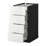 МЕТОД / МАКСИМЕРА Нплн шк 4фрнт/2нзк/3срд ящ - под дерево черный, Рингульт глянцевый белый, 40x60 см МЕТОД / МАКСИМЕРА Нплн шк 4фрнт/2нзк/3срд ящ - под дерево черный, Рингульт глянцевый белый, 40x60 см