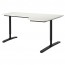 БЕКАНТ Углов письм стол правый - белый/черный