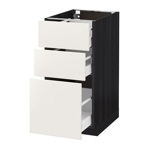 МЕТОД / МАКСИМЕРА Напольный шкаф с 3 ящиками - под дерево черный, Веддинге белый, 40x60 см МЕТОД / МАКСИМЕРА Напольный шкаф с 3 ящиками - под дерево черный, Веддинге белый, 40x60 см