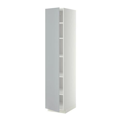 МЕТОД Высок шкаф с полками - 40x60x200 см, Веддинге серый, белый