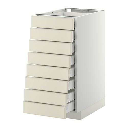 МЕТОД / МАКСИМЕРА Наполн шкаф 8 фронт/8 низк ящиков - белый, Будбин белый с оттенком, 40x60 см