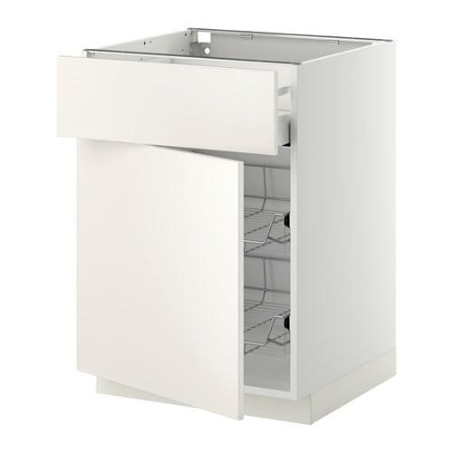 МЕТОД / МАКСИМЕРА Напольн шкаф с пров корз/ящ/дверью - белый, Веддинге белый, 60x60 см МЕТОД / МАКСИМЕРА Напольн шкаф с пров корз/ящ/дверью - белый, Веддинге белый, 60x60 см