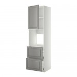 МЕТОД / МАКСИМЕРА Выс шк д/дхвк+двр/2фрнт/2выс ящ - белый, Будбин серый, 60x60x220 см