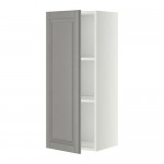 METOD шкаф навесной с полкой белый/Будбин серый 40x38.9x100 cm