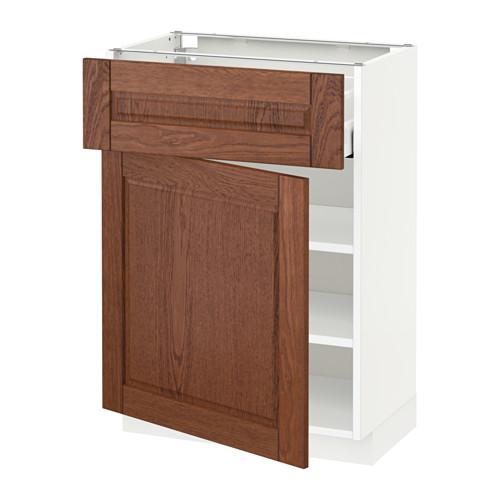 МЕТОД / МАКСИМЕРА Напольный шкаф с ящиком/дверью - белый, Филипстад коричневый, 60x37 см МЕТОД / МАКСИМЕРА Напольный шкаф с ящиком/дверью - белый, Филипстад коричневый, 60x37 см