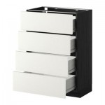МЕТОД / ФОРВАРА Напольн шкаф 4 фронт панели/4 ящика - 60x37 см, Хэггеби белый, под дерево черный МЕТОД / ФОРВАРА Напольн шкаф 4 фронт панели/4 ящика - 60x37 см, Хэггеби белый, под дерево черный