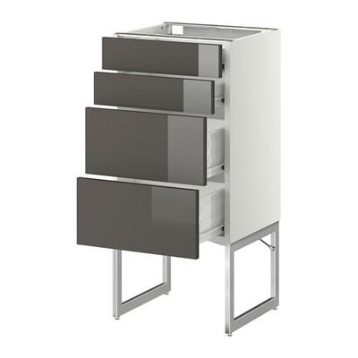 МЕТОД / ФОРВАРА Нплн шк 4 фронт/2 низк/2средн ящ - 40x37x60 см, Рингульт глянцевый серый, белый МЕТОД / ФОРВАРА Нплн шк 4 фронт/2 низк/2средн ящ - 40x37x60 см, Рингульт глянцевый серый, белый