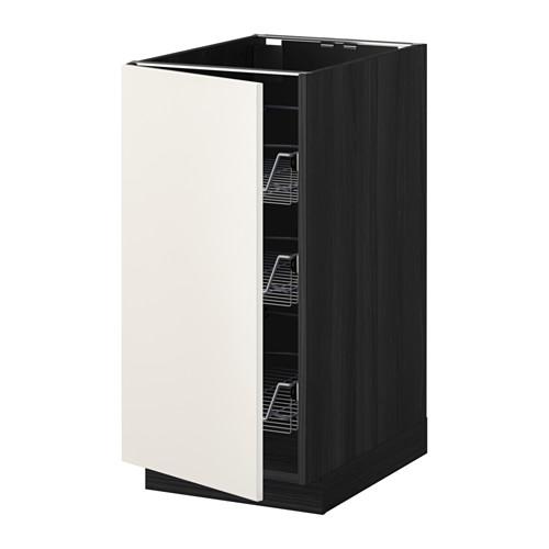 МЕТОД Напольный шкаф с проволочн ящиками - под дерево черный, Веддинге белый, 40x60 см МЕТОД Напольный шкаф с проволочн ящиками - под дерево черный, Веддинге белый, 40x60 см