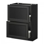 МЕТОД / ФОРВАРА Напольный шкаф с 2 ящиками - 60x37 см, Лаксарби черно-коричневый, под дерево черный МЕТОД / ФОРВАРА Напольный шкаф с 2 ящиками - 60x37 см, Лаксарби черно-коричневый, под дерево черный