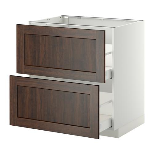 МЕТОД / МАКСИМЕРА Напольн шкаф 2фрнт/2выс ящ - 80x60 см, Эдсерум под дерево коричневый, белый МЕТОД / МАКСИМЕРА Напольн шкаф 2фрнт/2выс ящ - 80x60 см, Эдсерум под дерево коричневый, белый