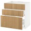 МЕТОД / МАКСИМЕРА Напольн шк п-мойку+3фрнт пнл/2ящ - белый, Экестад дуб, 80x60 см