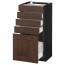 МЕТОД / МАКСИМЕРА Напольный шкаф с 5 ящиками - под дерево черный, Эдсерум под дерево коричневый, 40x37 см