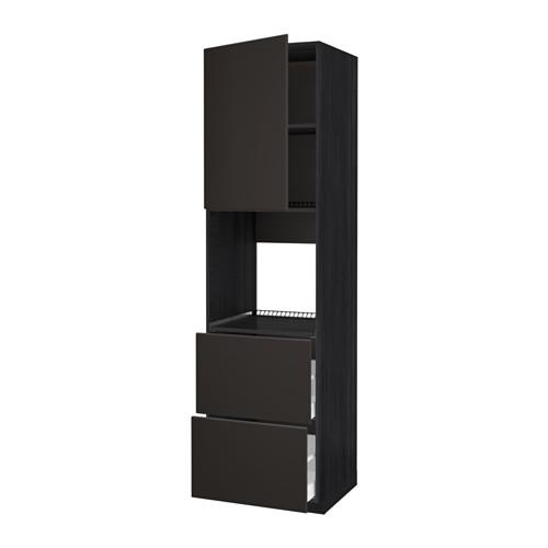 МЕТОД / МАКСИМЕРА Выс шк д/дхвк+двр/2фрнт/2выс ящ - под дерево черный, Кунгсбакка антрацит, 60x60x220 см МЕТОД / МАКСИМЕРА Выс шк д/дхвк+двр/2фрнт/2выс ящ - под дерево черный, Кунгсбакка антрацит, 60x60x220 см