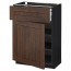 МЕТОД / МАКСИМЕРА Напольный шкаф с ящиком/дверью - под дерево черный, Эдсерум под дерево коричневый, 60x37 см