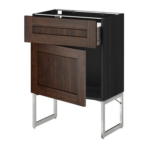 МЕТОД / ФОРВАРА Напольный шкаф с ящиком/дверью - 60x37x60 см, Эдсерум под дерево коричневый, под дерево черный МЕТОД / ФОРВАРА Напольный шкаф с ящиком/дверью - 60x37x60 см, Эдсерум под дерево коричневый, под дерево черный