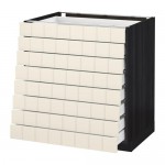 МЕТОД / МАКСИМЕРА Наполн шкаф 8 фронт/8 низк ящиков - под дерево черный, Хитарп белый с оттенком, 80x60 см МЕТОД / МАКСИМЕРА Наполн шкаф 8 фронт/8 низк ящиков - под дерево черный, Хитарп белый с оттенком, 80x60 см