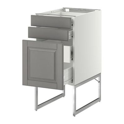 МЕТОД / ФОРВАРА Напольн шкаф 3фронт пнл/2низ/2ср ящ - 40x60x60 см, Будбин серый, белый МЕТОД / ФОРВАРА Напольн шкаф 3фронт пнл/2низ/2ср ящ - 40x60x60 см, Будбин серый, белый