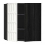 METOD угловой навесной шкаф с полками черный/Гэррестад белый 68x80 см