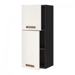 МЕТОД Навесной шкаф с полками/2дверцы - 40x100 см, Мэрста белый, под дерево черный МЕТОД Навесной шкаф с полками/2дверцы - 40x100 см, Мэрста белый, под дерево черный