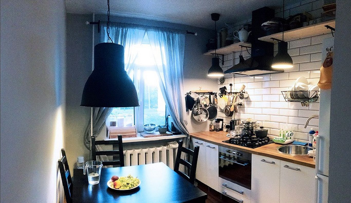 Небольшая уютная кухня - практически все из ИКЕА фото