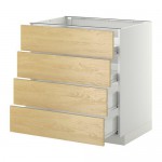 МЕТОД / ФОРВАРА Напольн шкаф 4 фронт панели/4 ящика - белый, Тингсрид под березу, 80x60 см МЕТОД / ФОРВАРА Напольн шкаф 4 фронт панели/4 ящика - белый, Тингсрид под березу, 80x60 см