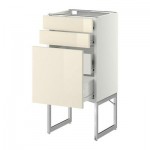 МЕТОД / ФОРВАРА Напольн шкаф 3фронт пнл/2низ/2ср ящ - 40x37x60 см, Рингульт глянцевый кремовый, белый МЕТОД / ФОРВАРА Напольн шкаф 3фронт пнл/2низ/2ср ящ - 40x37x60 см, Рингульт глянцевый кремовый, белый