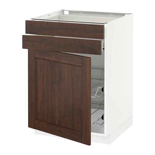 МЕТОД / ФОРВАРА Напольн шкаф/дверца/2ящ/првл крзн - белый, Эдсерум под дерево коричневый, 60x60 см МЕТОД / ФОРВАРА Напольн шкаф/дверца/2ящ/првл крзн - белый, Эдсерум под дерево коричневый, 60x60 см