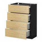 МЕТОД / ФОРВАРА Напольн шкаф 4 фронт панели/4 ящика - 60x37 см, Тингсрид под березу, под дерево черный МЕТОД / ФОРВАРА Напольн шкаф 4 фронт панели/4 ящика - 60x37 см, Тингсрид под березу, под дерево черный