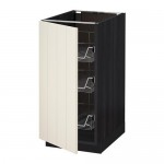 МЕТОД Напольный шкаф с проволочн ящиками - под дерево черный, Хитарп белый с оттенком, 40x60 см