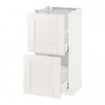 МЕТОД / МАКСИМЕРА Напольный шкаф с 2 ящиками - белый, Сэведаль белый, 40x37 см МЕТОД / МАКСИМЕРА Напольный шкаф с 2 ящиками - белый, Сэведаль белый, 40x37 см
