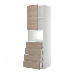 МЕТОД / ФОРВАРА Высок шкаф д/духовки/дверца/4ящика - 60x60x200 см, Брокхульт под грецкий орех светло-серый, белый МЕТОД / ФОРВАРА Высок шкаф д/духовки/дверца/4ящика - 60x60x200 см, Брокхульт под грецкий орех светло-серый, белый