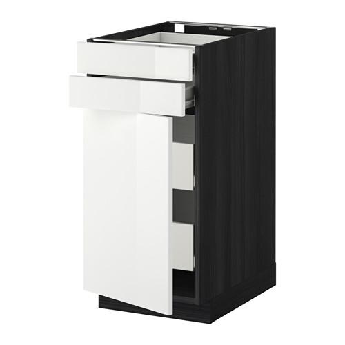 МЕТОД / ФОРВАРА Нплн шк двр/2фрнт/2нзк/2срд ящ - под дерево черный, Рингульт глянцевый белый, 40x60 см МЕТОД / ФОРВАРА Нплн шк двр/2фрнт/2нзк/2срд ящ - под дерево черный, Рингульт глянцевый белый, 40x60 см