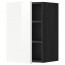 МЕТОД Шкаф навесной с полкой - под дерево черный, Рингульт глянцевый белый, 40x60 см