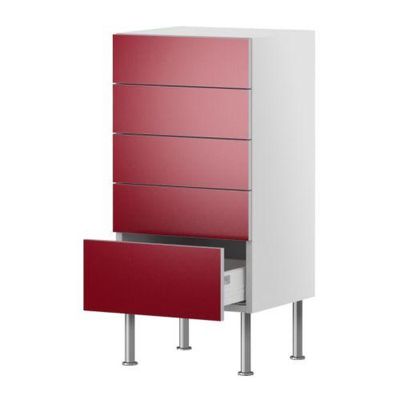 ФАКТУМ Напольный шкаф с 5 ящиками - Абстракт красный, 60x37 см