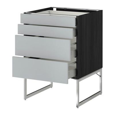 МЕТОД / МАКСИМЕРА Нплн шк 4 фронт/2 низк/2средн ящ - 60x60x60 см, Веддинге серый, под дерево черный МЕТОД / МАКСИМЕРА Нплн шк 4 фронт/2 низк/2средн ящ - 60x60x60 см, Веддинге серый, под дерево черный