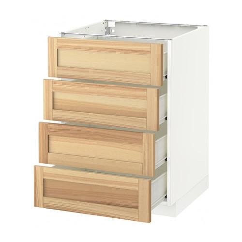 МЕТОД / ФОРВАРА Напольн шкаф 4 фронт панели/4 ящика - белый, Торхэмн естественный ясень, 60x60 см МЕТОД / ФОРВАРА Напольн шкаф 4 фронт панели/4 ящика - белый, Торхэмн естественный ясень, 60x60 см