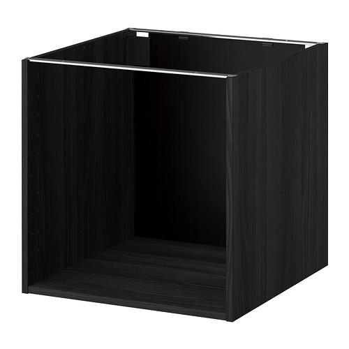 МЕТОД Каркас напольного шкафа - под дерево черный, 60x60x60 см