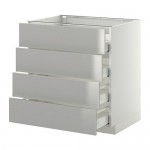 METOD напольн шкаф 4 фронт панели/4 ящика цвет алюминия